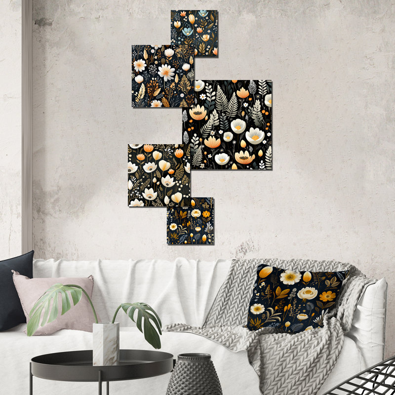 Hollar - ensemble d'art mural floral de 5