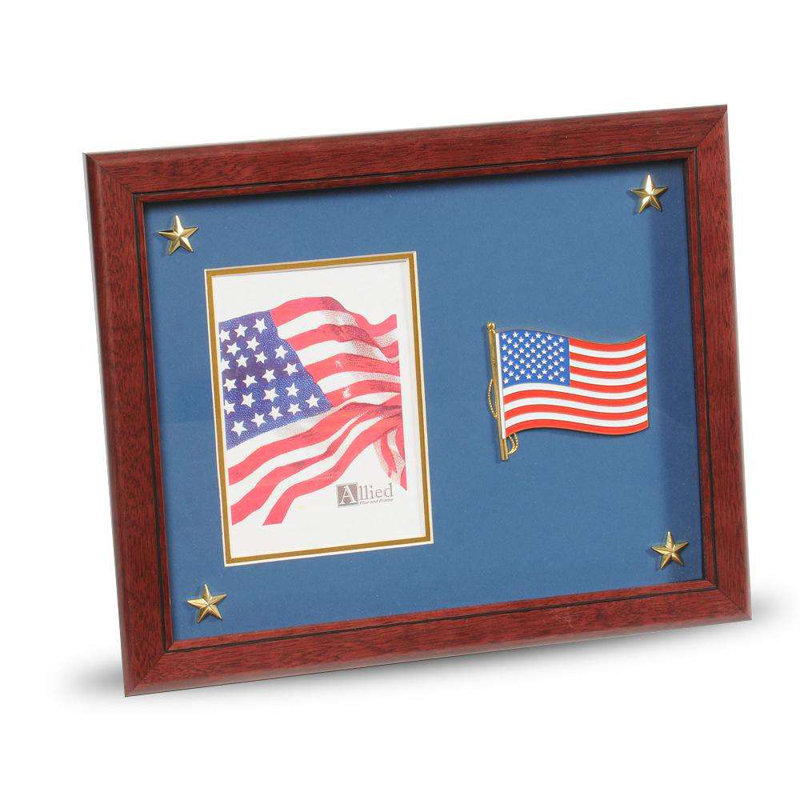 Jaidyn Brown Wood Beveled Picture Frame with Mat