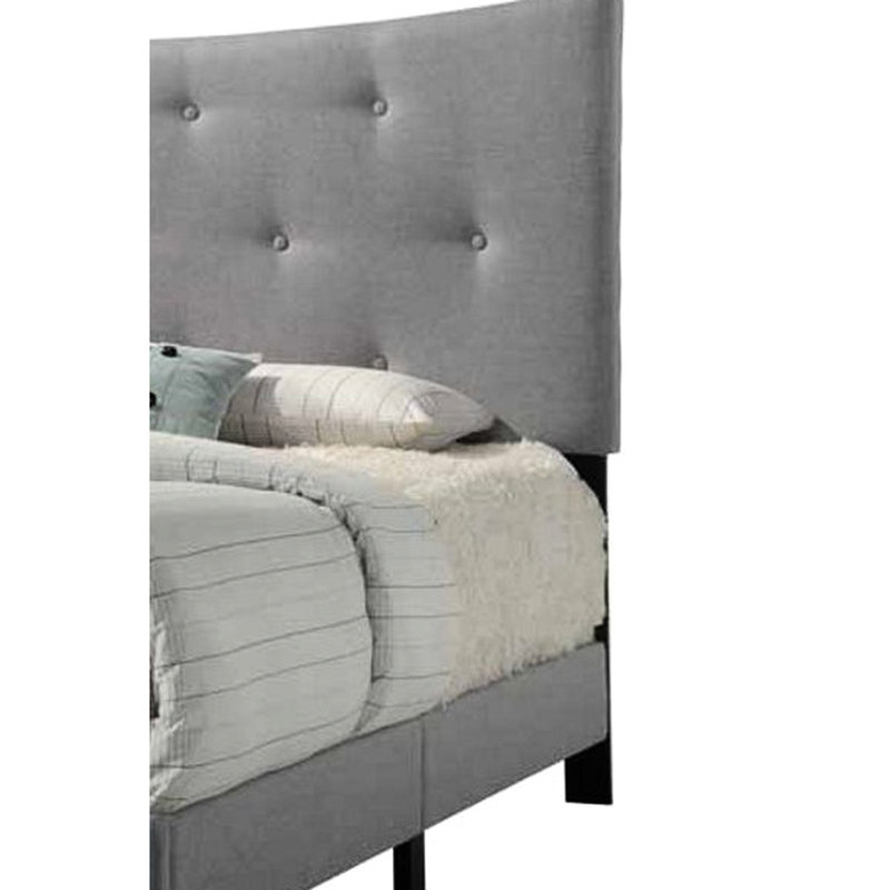 Lit en tissu gris - tête de lit élégante et structure de soutien stable