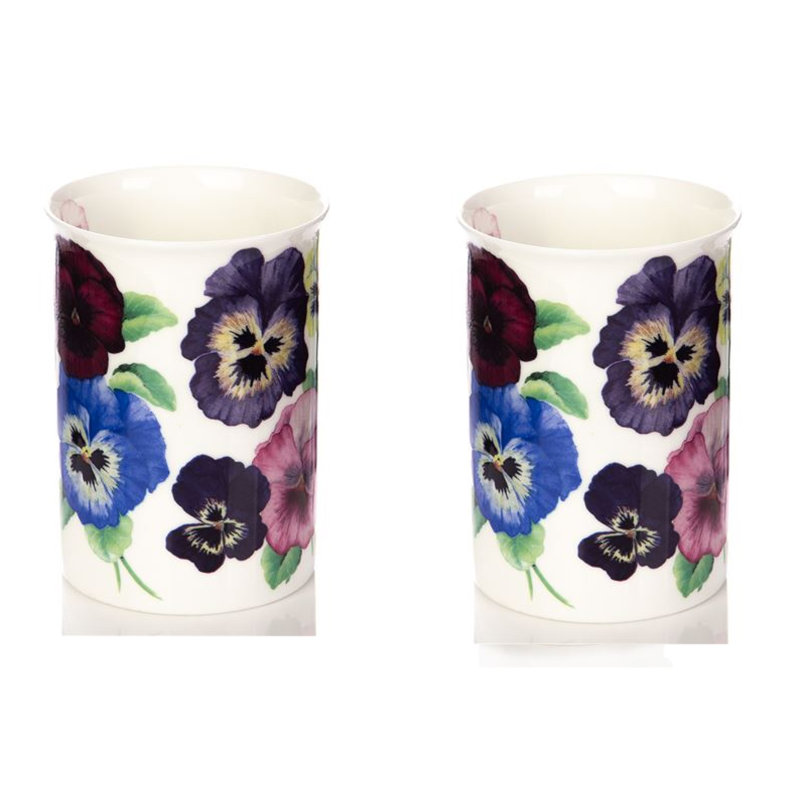 Grande tasse à café en porcelaine pansy Jody, Rouge / Brun
