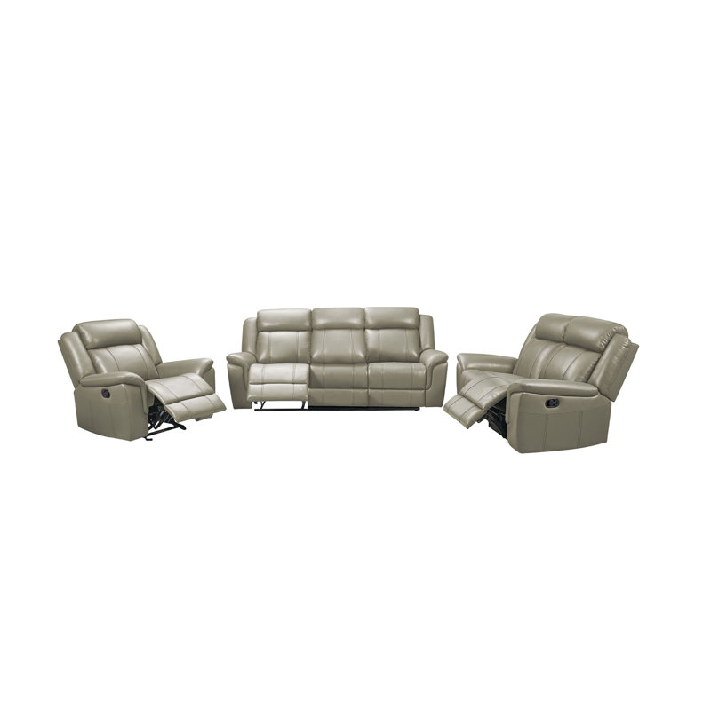 Causeuse grise avec fauteuils inclinables manuels 5109