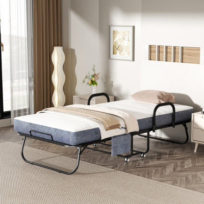 Lit pliant, avec structure de lit en métal robuste et matelas luxueux de 5 pouces d'épaisseur