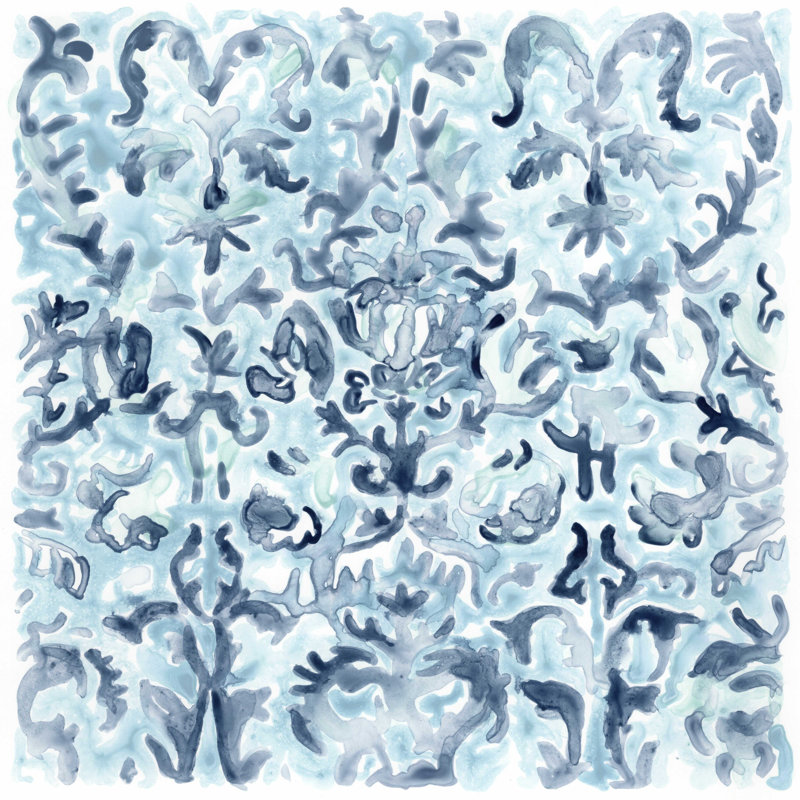 Carreau de mosaïque azur III, H 30 po x l 30 po