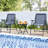 Round Outdoor Folding Side Table with Tempered Glass Top
