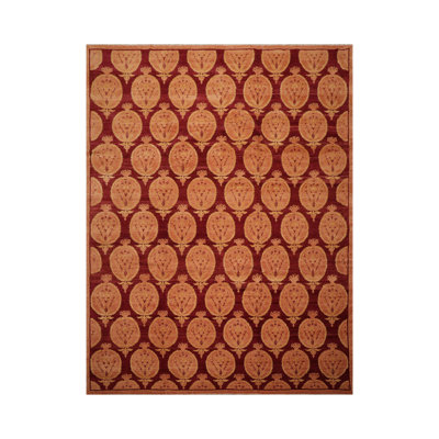 Tapis unique de couleur rouille 9 pi x 11 pi 10 po