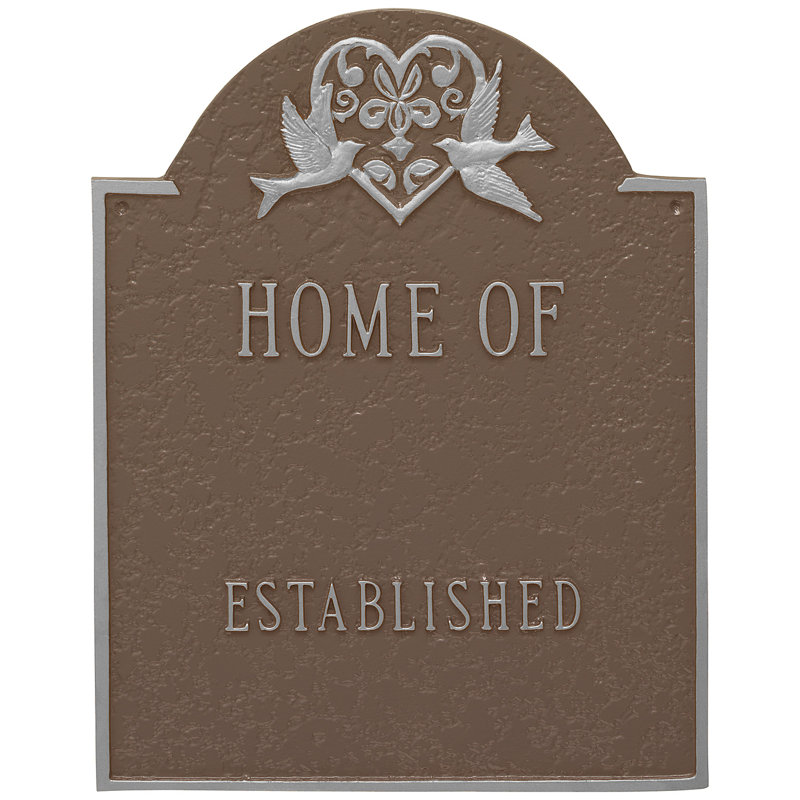 Plaque d'adresse murale sur 4 lignes, Sable / argent, Oui