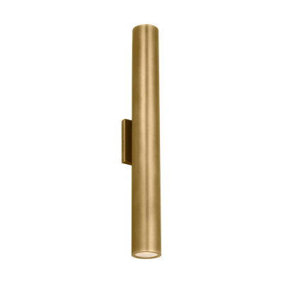 Sean Lavin Pressa 2-light outdoor round extra large wall sconce light in natural brass finish
