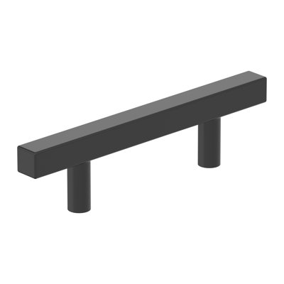Bar Pulls Square 3 inch (76mm) Center-to-Center Matte Black Cabinet Pull - 25 Pack