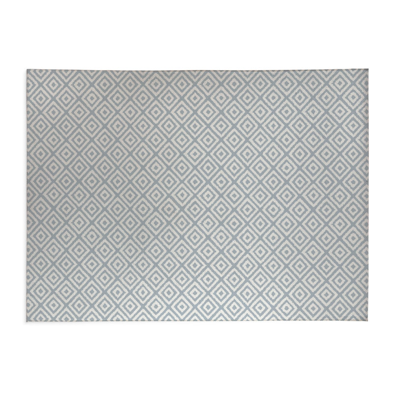 Ikat Grunge Indoor Doormat, 24" W x 36" L, Slate Blue