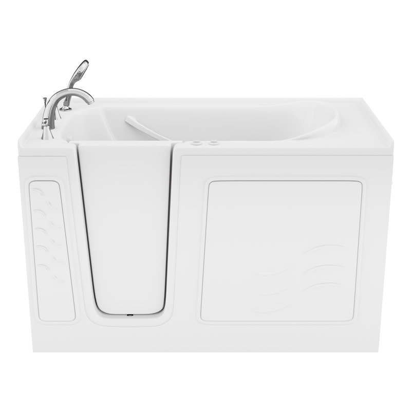 Captains Series 60'' x 30'' Walk-in Fiberglass Bathtub with Faucet, Left