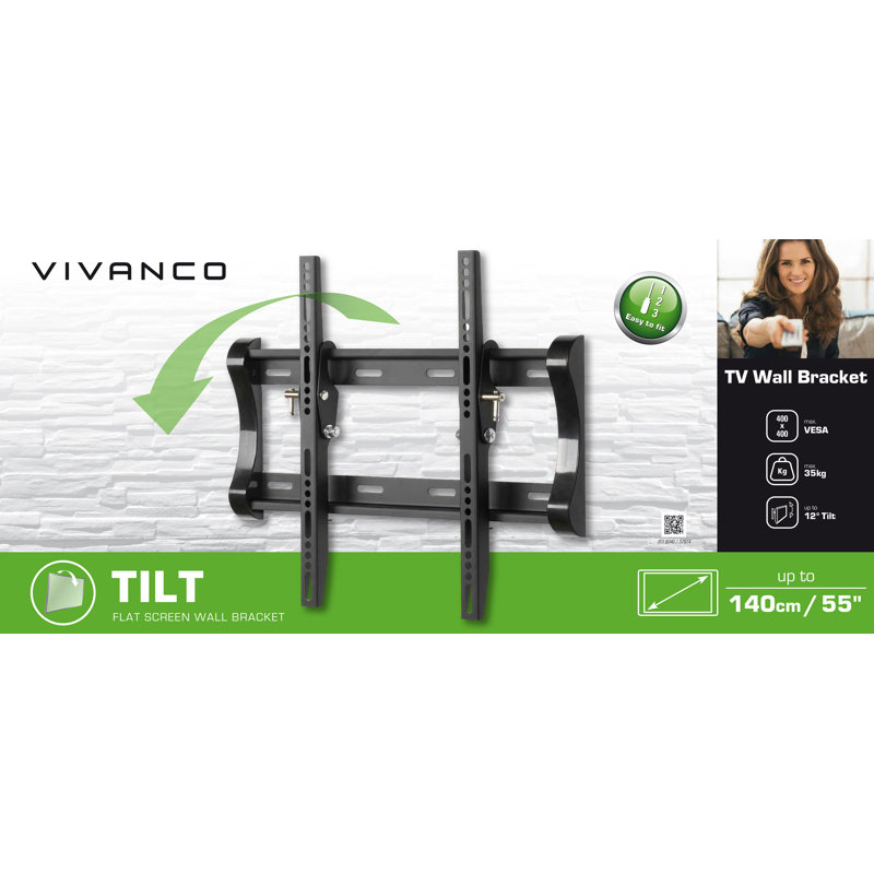 Vivanco Single Screen Wall Mount, 242cm H x 53cm W