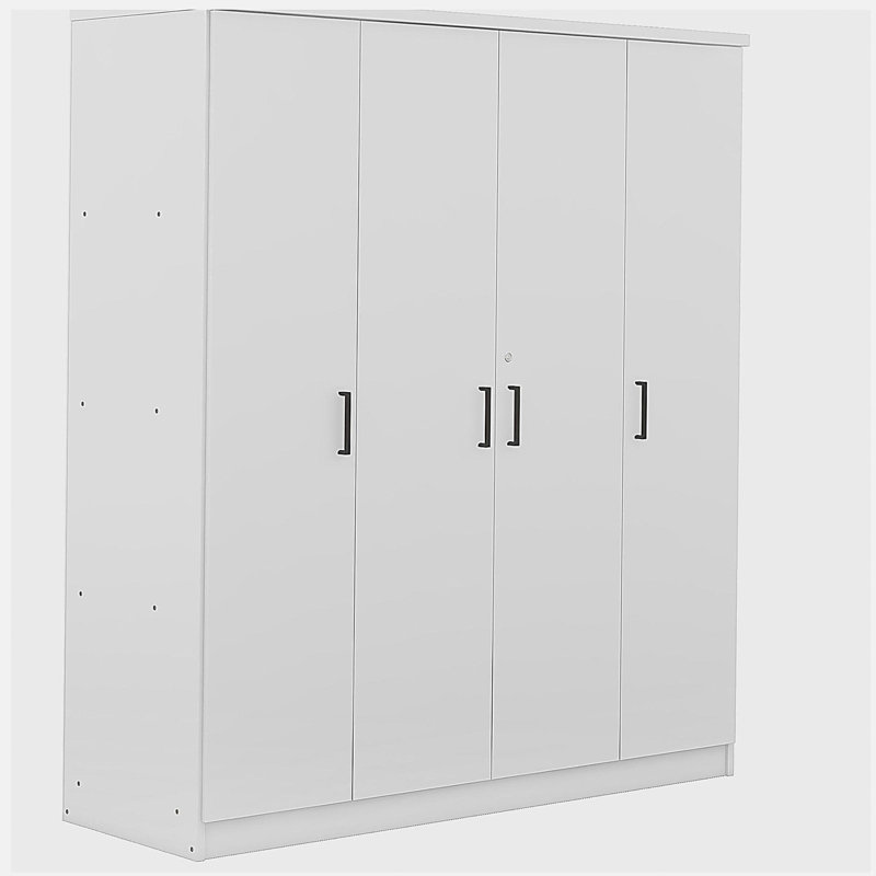 Armoire 4 portes avec 1 tiroir, blanc