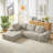Luxeform Modern Sectional Sofa with Soft Skin-Friendly Fabric-118692008-118692006