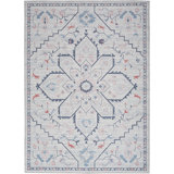 Oriental Machine Washable Area Rug in Gray