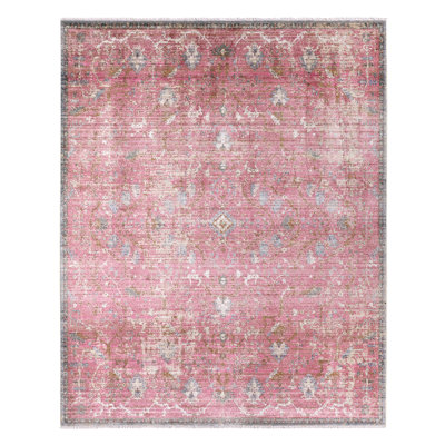 Tapis d'intérieur rose / gris Finnuala
