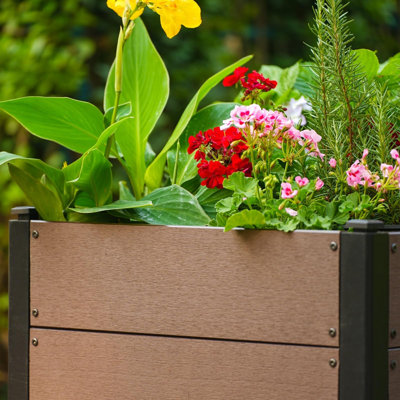 Wood Raised Garden Bed 25x25x23 in, Deep Outdoor Planter Box with Open Bottom for Patio Balcony Garden