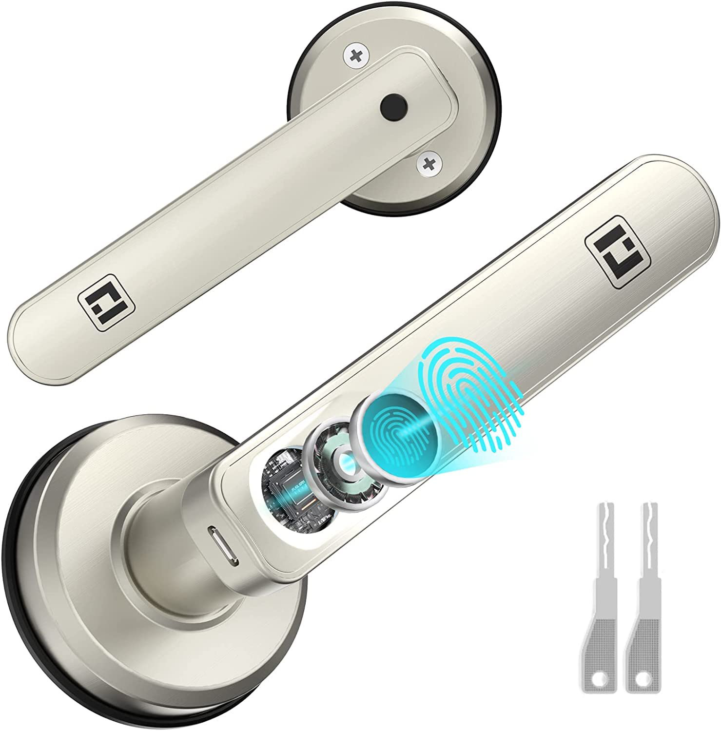 Geek Smart Fingerprint and Backup Key 2-in-1 Keyless Entry Door