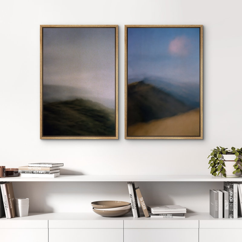 "Abstract Landscape", ensemble de 2 reproductions d'art encadrées sur toile, Naturel, H 24 po x l 32 po