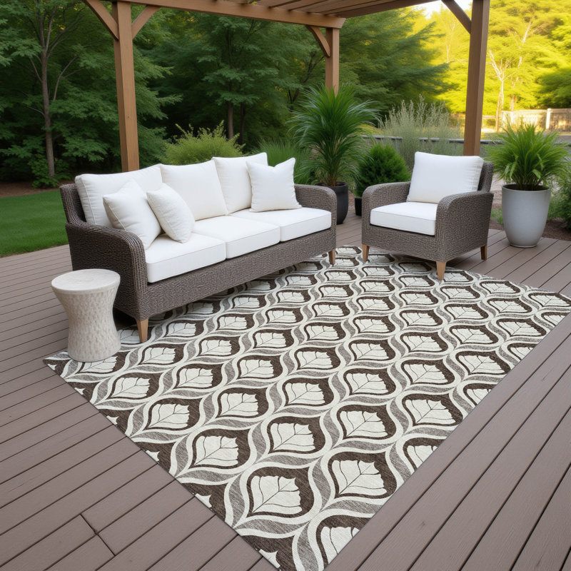 Machine Washable Indoor/Outdoor Jourdan ACN2379 Geometric Rug, Rectangle 10' x 14'