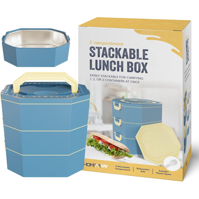 Boîte à bento empilable en acier inoxydable