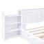 Grand lit plateforme avec rangement et tablettes gigognes TG, blanc