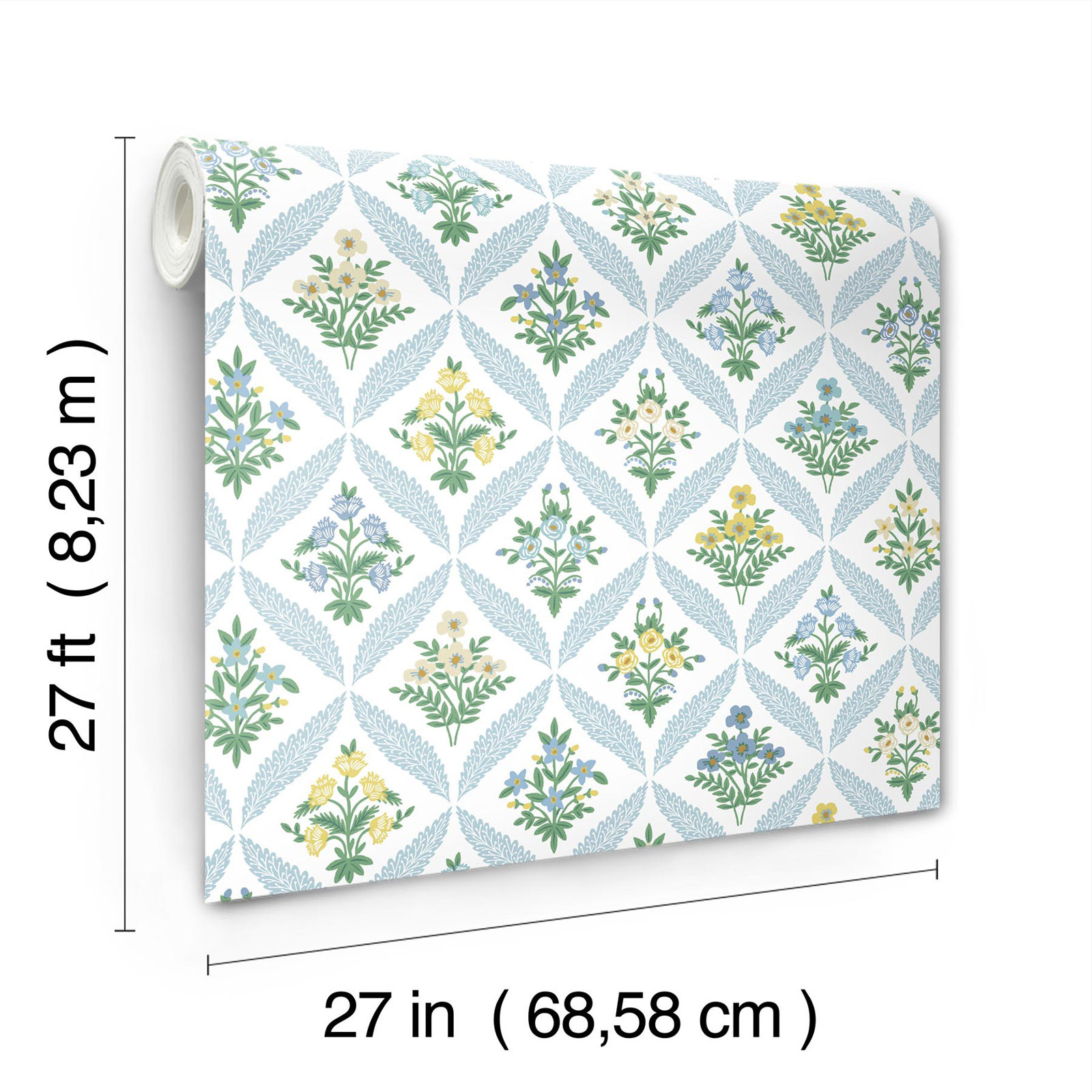 Estee Garden Wallpaper, Blue