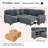 L-Shaped Sectional Sofa Bed With Pull-Out Bed & Storage, 5-Seat Sleeper Couch With USB Charging, Convertible Design For Living Room, Apartment, Corduroy Fabric, Grey-1997853813