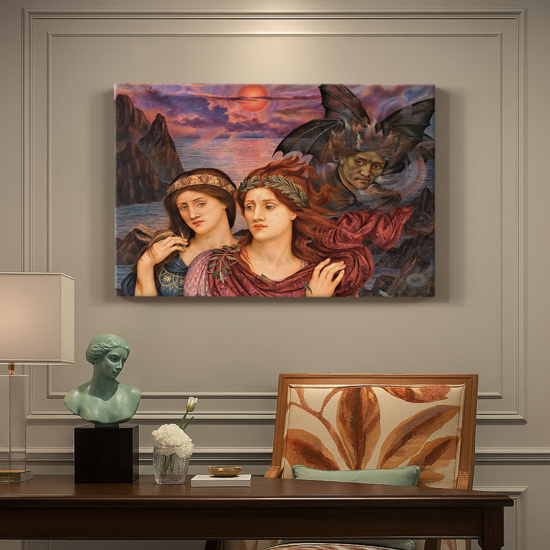 Evelyn De Morgan "The Vision" - Art mural de qualité musée, 18 x 27