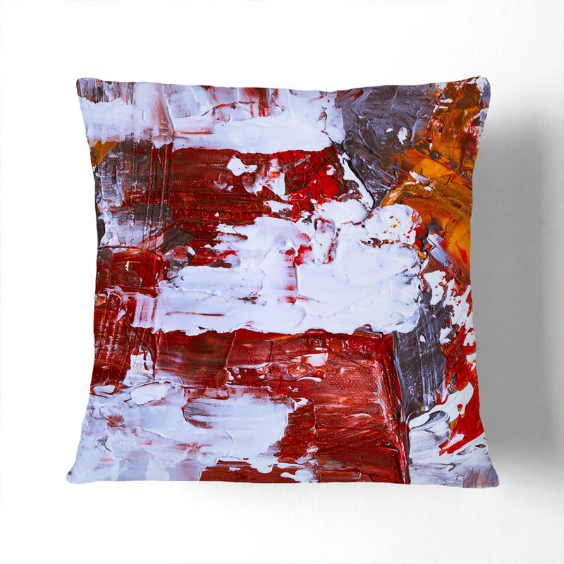 Abstract Square Throw Cushion, 55 x 55 cm, White