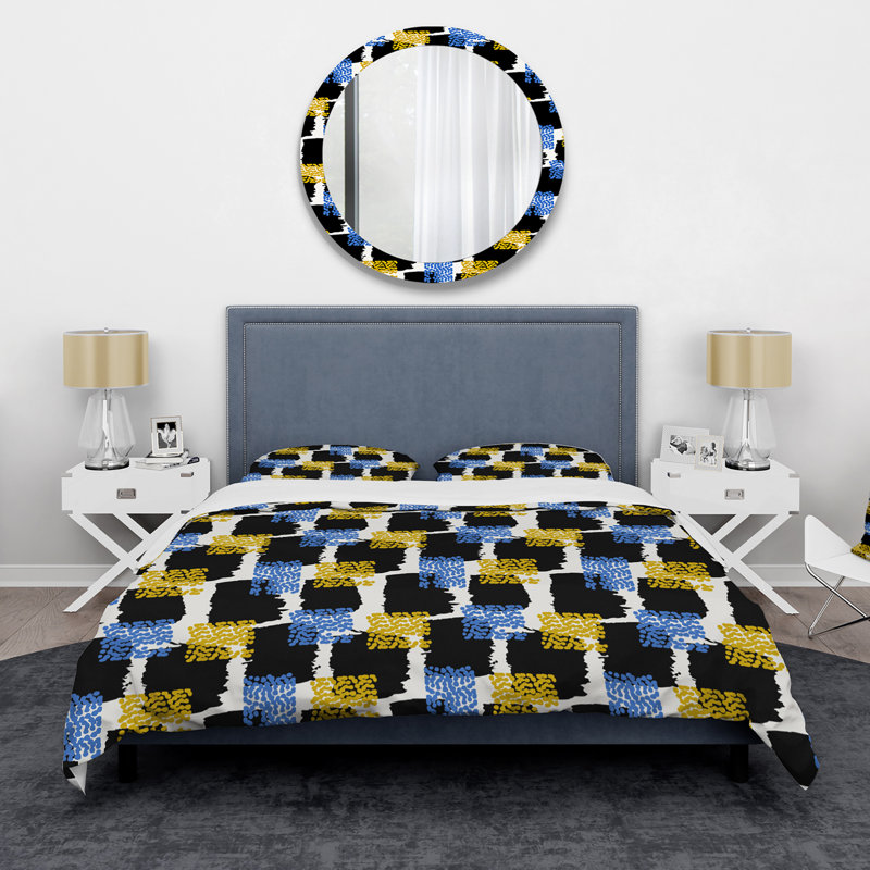 Ensemble de housse de couette en microfibre 3 pièces, Housse de couette pour grand lit + 2 taies décora
