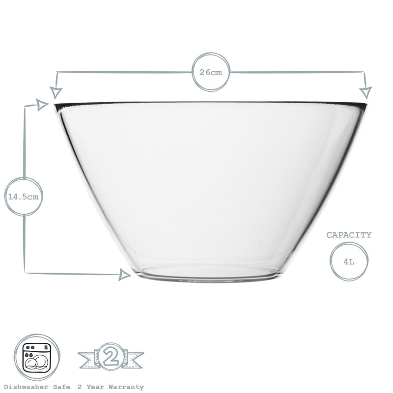 Basic Glass Kitchen Mixing Bowls - 435ml, 26cm
