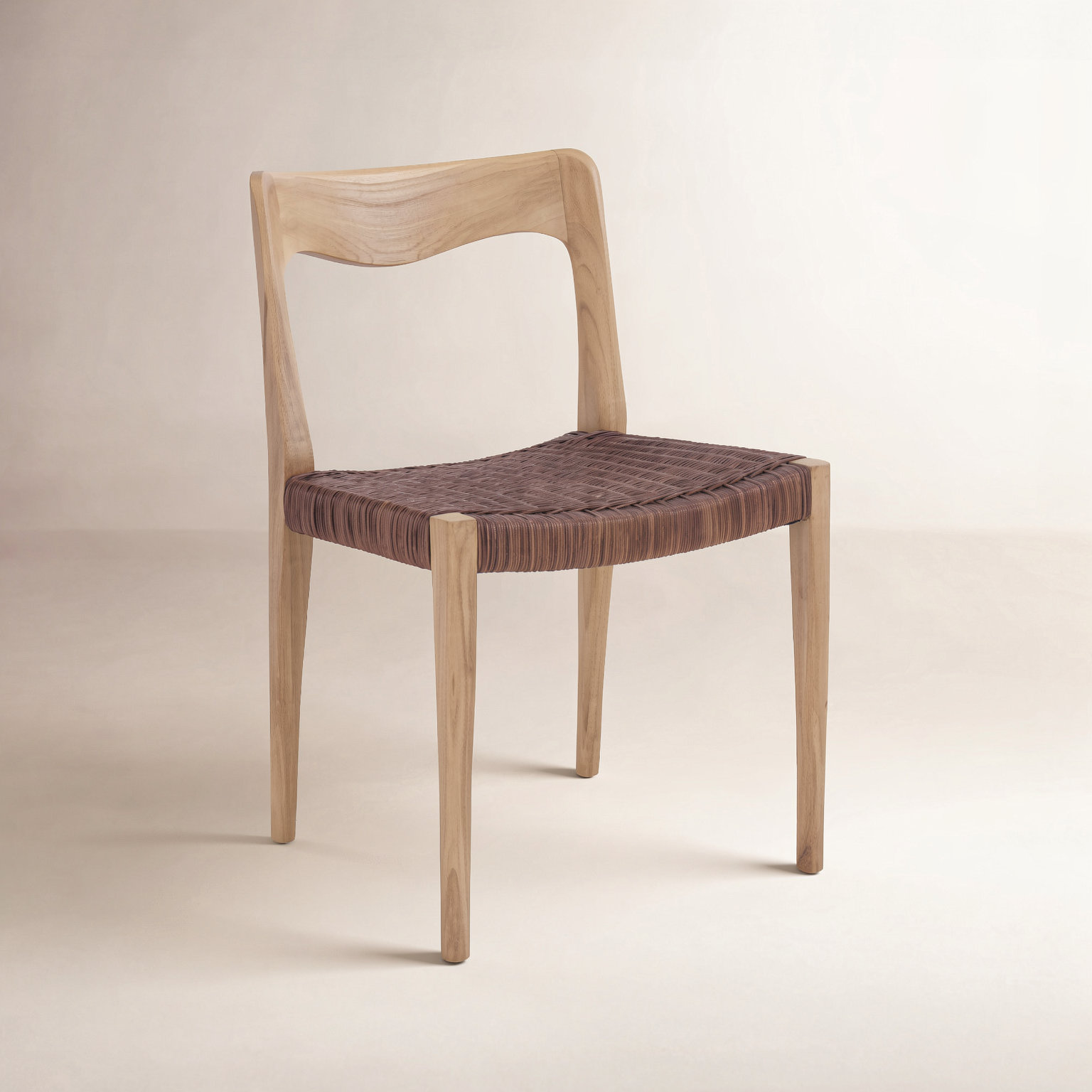 Dannon Teak Dining Chair, Natural/Honey