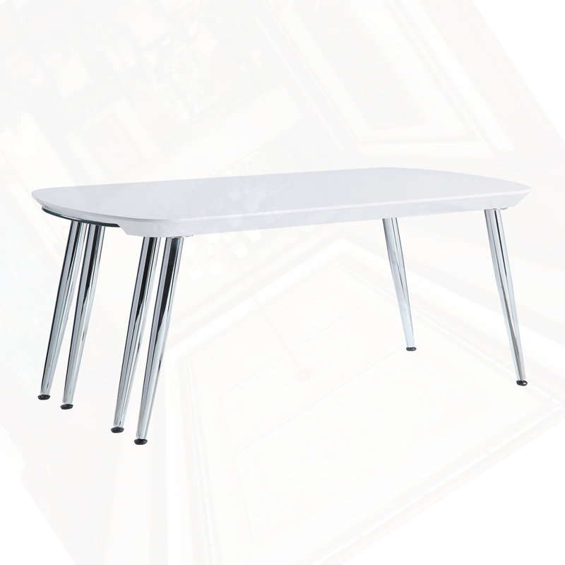 White & Chrome Finish Coffee Table