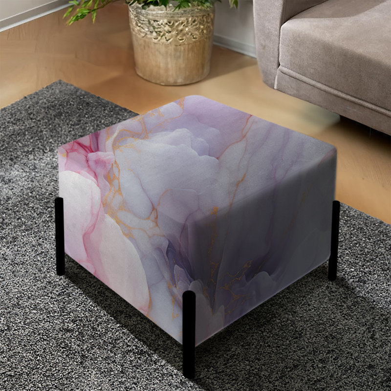 Enchanted Light Marble Mist - Repose-pieds carré en marbre
