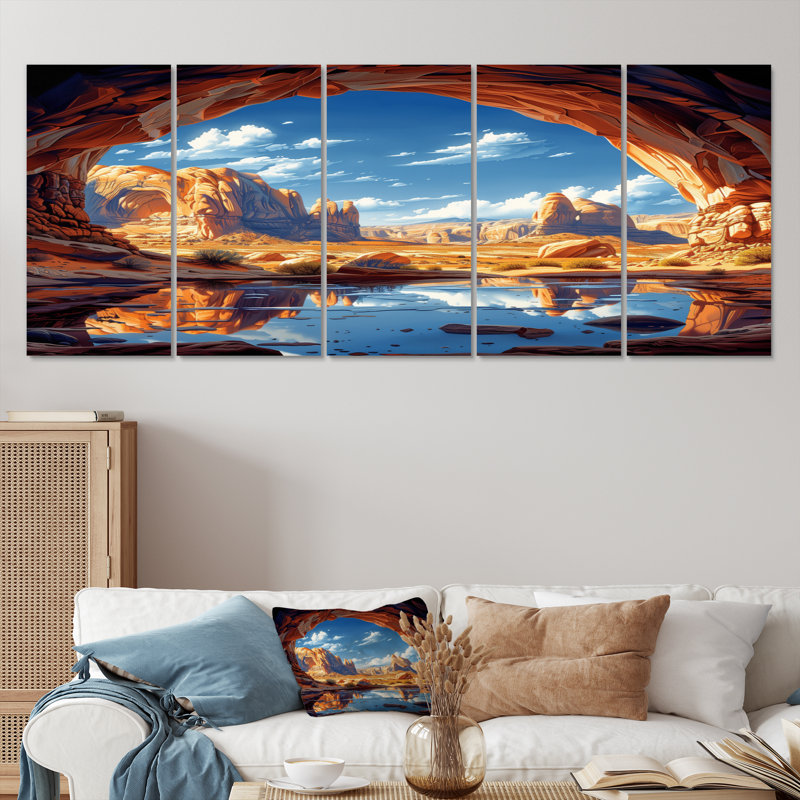 Ensemble de décorations murales Arches National Park Desert Caves Landscape II - Canyon, H 32 po x l 80 po