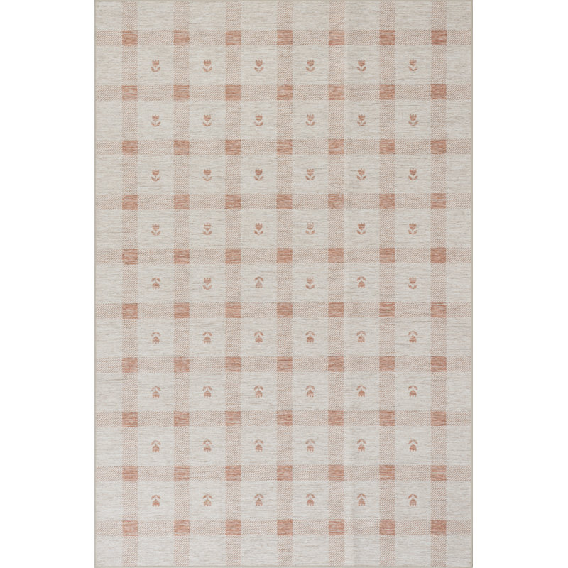 Zale Modern Plaid Machine Printed Washable Rug, Rectangle 4' x 6'