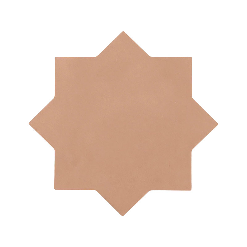 Star And Cross Porcelain Pattern Tile, Red