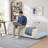 Adjustable Linen Upholstered Daybed With Twin XL Expansion, Storage Drawers & LED Features-1965659298