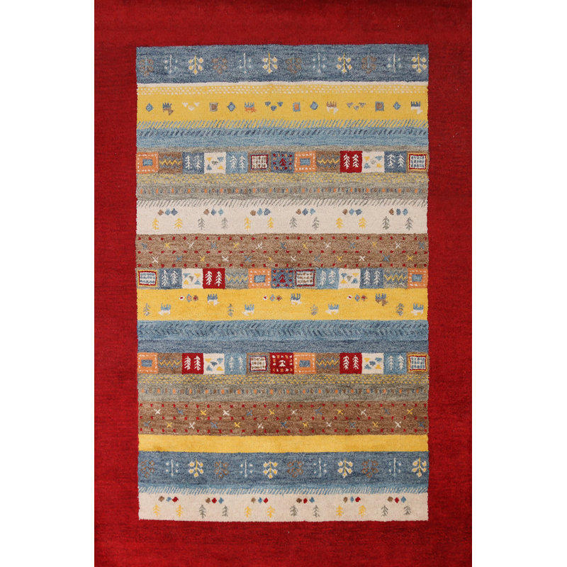 Tapis tribal à motif géométrique Gabbeh
