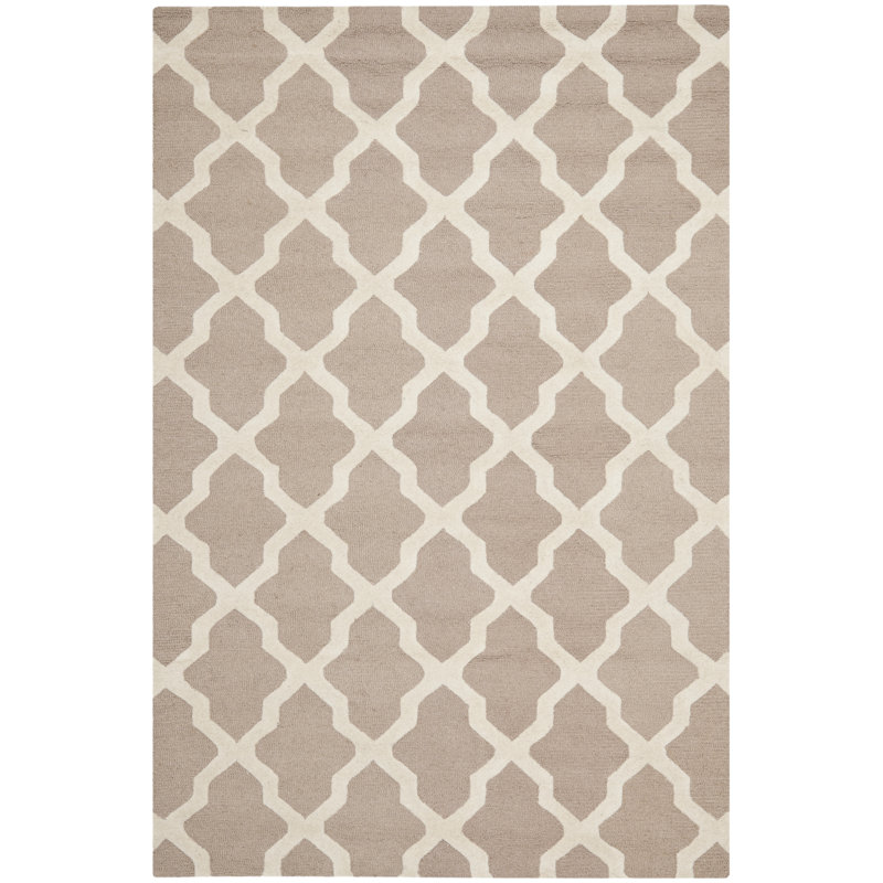 Darbonne Geometric Wool Hand Woven Area Rug, Rectangle 91 x 152cm