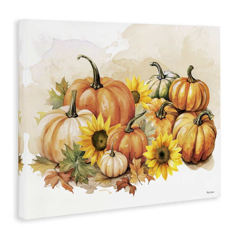 "Pumpkin & Sunflower Bundle", art mural par Nicole DeCamp, H 16 po x l 20 po