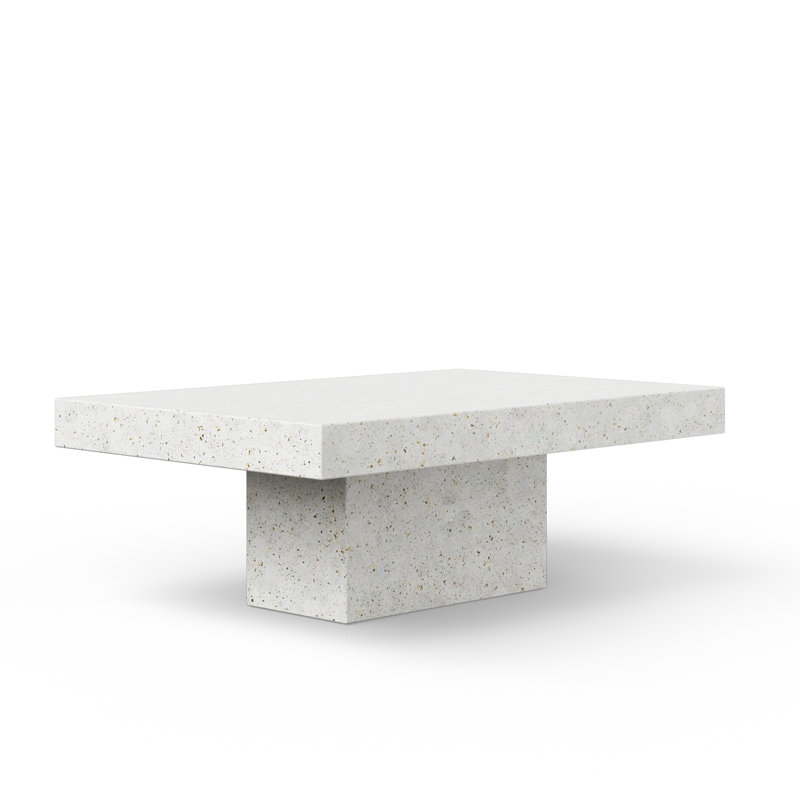 Kareen Single Coffee Table, Ivory Terrazzo