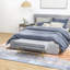 Banc de lit Premont, banc de chambre rembourré avec rangement, gris foncé