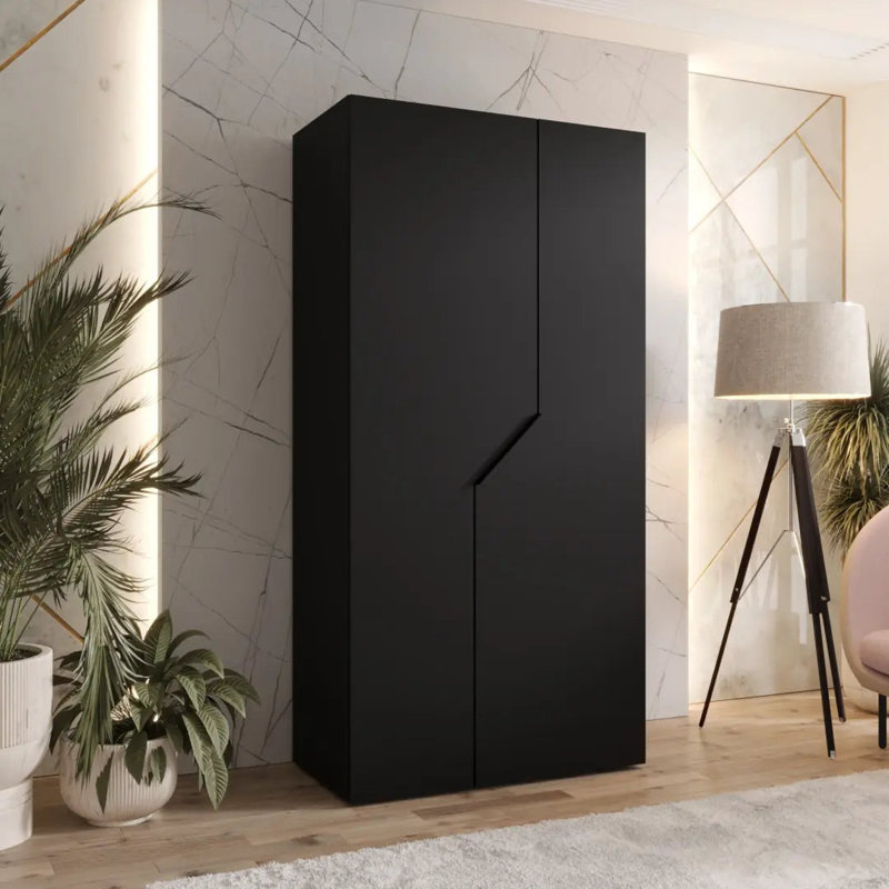 Manufactured Wood Wardrobe, Black