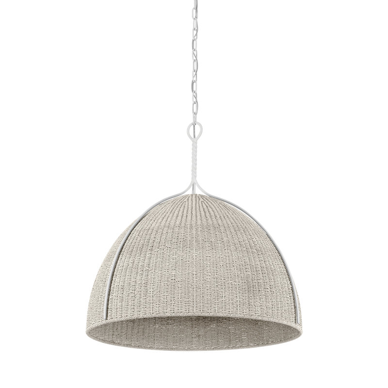Luminaire suspendu Woodlawn en plâtre blanc, H 29 po x l 28,5 po x P 28,5 po