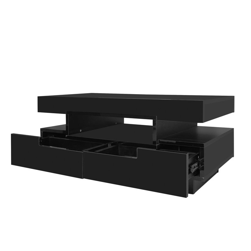 Coffee Table with Storage, Black