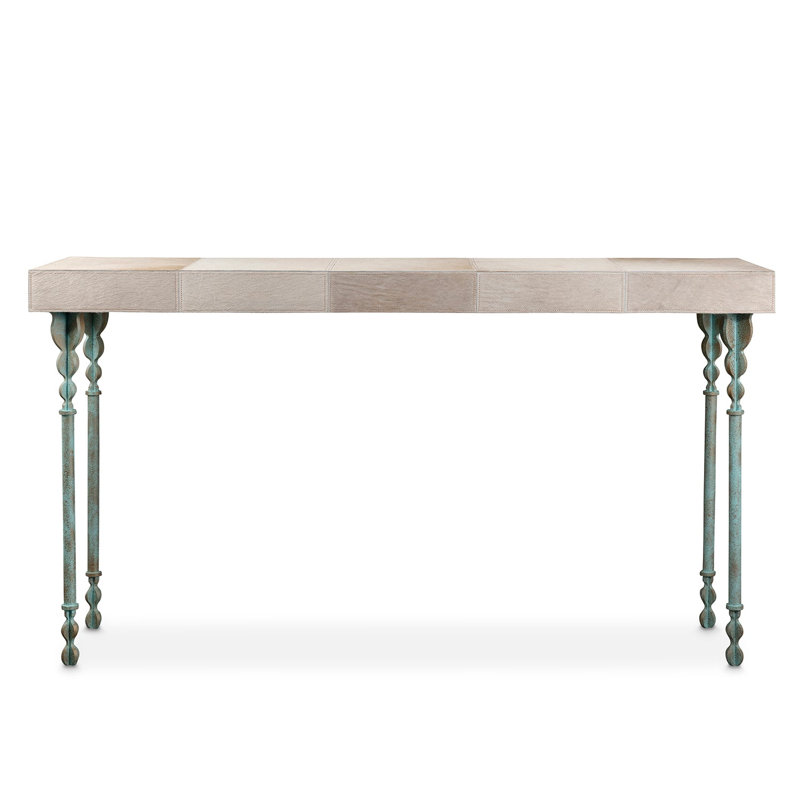 Nguni Console Table, 31.5" H x 60" W x 18" W, Aged Brass