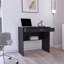 Bureau 80 po avec tiroir et tablette, poste de travail compact en bois d'ingénierie noir mat
