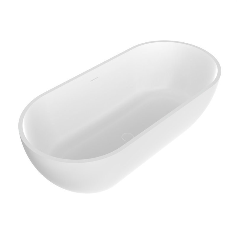 Baignoire autoportante de 63 pouces à surface solide en pierre artificielle de 63 pouces pour la salle de bain