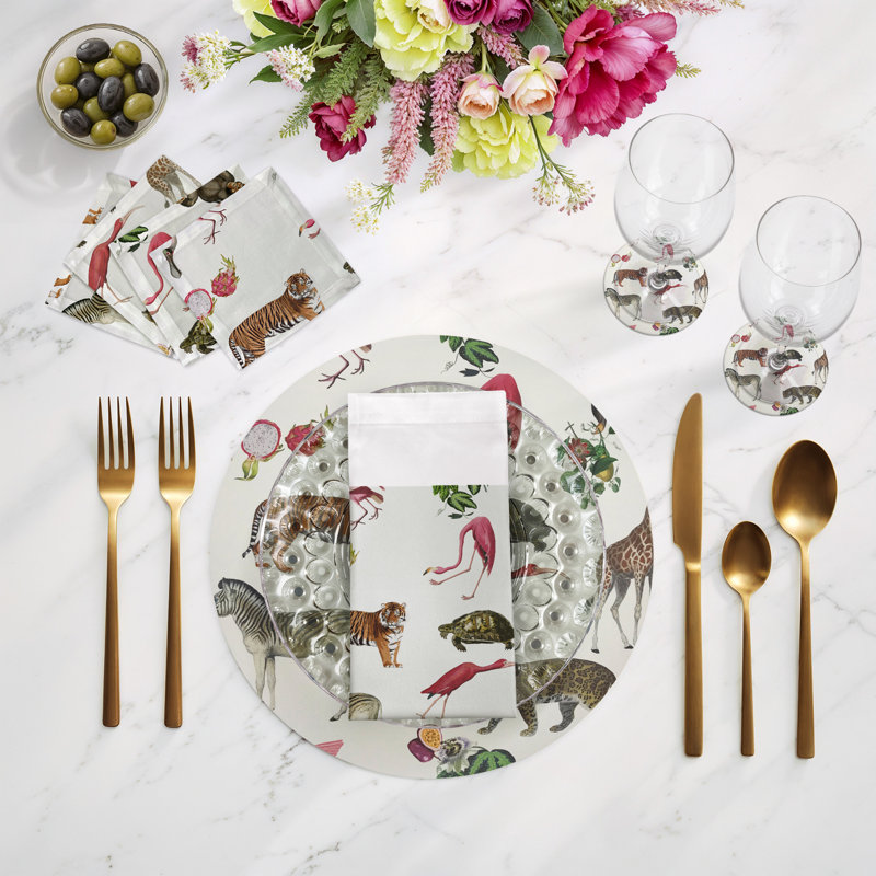 Exotix Vegan Leather Round Placemats, Natural
